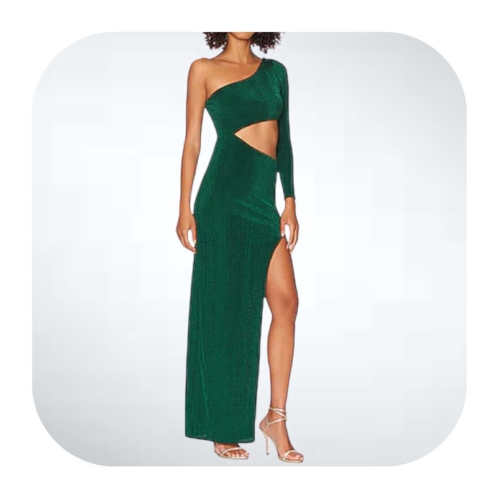 Camila Coelho M emerald high slit cutout dress